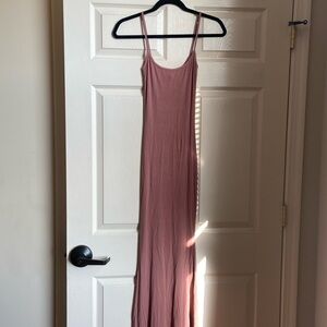 SKIMS Soft Lounge Long Slip Dress in Rose Clay